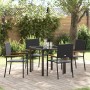 Conjunto de Comedor de Jardín 5 pcs Negro Poliratán