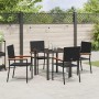 Conjunto de Comedor de Jardín 5 pcs Negro Poliratán