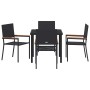 Conjunto de Comedor de Jardín 5 pcs Negro Poliratán