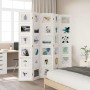 Biombo separador de 5 paneles madera maciza Paulownia blanco
