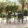 Conjunto de Comedor de Jardín 5 pcs Negro Poliratán