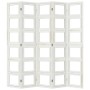 Biombo separador de 5 paneles madera maciza Paulownia blanco