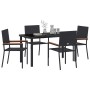 Conjunto de Comedor de Jardín 5 pcs Negro Poliratán