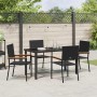 Conjunto de Comedor de Jardín 5 pcs Negro Poliratán