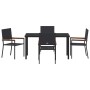 Conjunto de Comedor de Jardín 5 pcs Negro Poliratán
