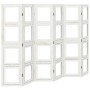 Biombo separador de 6 paneles madera maciza Paulownia blanco