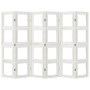 Biombo separador de 6 paneles madera maciza Paulownia blanco