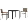 Conjunto de Comedor de Jardín 3 pcs Gris Poliratán