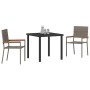 Conjunto de Comedor de Jardín 3 pcs Gris Poliratán