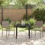 Conjunto de Comedor de Jardín 3 pcs Gris Poliratán