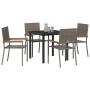 Conjunto de Comedor de Jardín 5 pcs Gris Poliratán