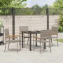 Conjunto de Comedor de Jardín 5 pcs Gris Poliratán