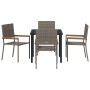 Conjunto de Comedor de Jardín 5 pcs Gris Poliratán