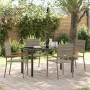 Conjunto de Comedor de Jardín 5 pcs Gris Poliratán