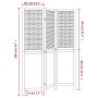 Biombo separador de 3 paneles madera paulownia marrón oscuro