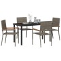 Conjunto de Comedor de Jardín 5 pcs Gris Poliratán