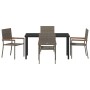Conjunto de Comedor de Jardín 5 pcs Gris Poliratán