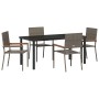 Conjunto de Comedor de Jardín 5 pcs Gris Poliratán