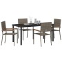 Conjunto de Comedor de Jardín 5 pcs Gris Poliratán