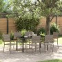 Conjunto de Comedor de Jardín 7 pcs Gris Poliratán