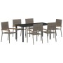 Conjunto de Comedor de Jardín 7 pcs Gris Poliratán