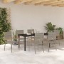 Conjunto de Comedor de Jardín 7 pcs Gris Poliratán