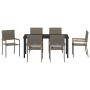 Conjunto de Comedor de Jardín 7 pcs Gris Poliratán