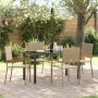 Conjunto de Comedor de Jardín 5 pcs Beige Poliratán