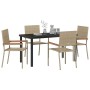 Conjunto de Comedor de Jardín 5 pcs Beige Poliratán