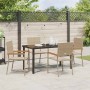 Conjunto de Comedor de Jardín 5 pcs Beige Poliratán