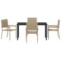 Conjunto de Comedor de Jardín 5 pcs Beige Poliratán