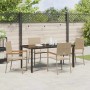 Conjunto de Comedor de Jardín 5 pcs Beige Poliratán