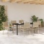 Conjunto de Comedor de Jardín 7 pcs Beige Poliratán
