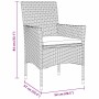 Conjunto de Comedor de Jardín con cojín 5 pcs Negro Poliratán
