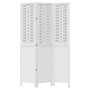 Biombo separador de 3 paneles madera maciza Paulownia blanco