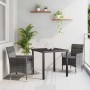 Conjunto de Comedor de Jardín con cojín 3 pcs Gris Poliratán