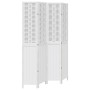 Biombo separador de 4 paneles madera maciza Paulownia blanco