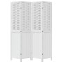 Biombo separador de 4 paneles madera maciza Paulownia blanco