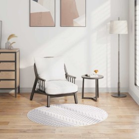 Alfombra lavable antideslizante negro y blanco φ120 cm
