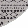 Alfombra lavable antideslizante negro y blanco φ120 cm