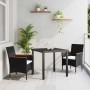Conjunto de Comedor de Jardín con cojín 3 pcs Negro Poliratán