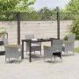Conjunto de Comedor de Jardín con cojín 5 pcs Gris Poliratán