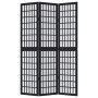Biombo separador de 3 paneles madera maciza Paulownia negro