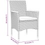 Conjunto de Comedor de Jardín con cojín 5 pcs Gris Poliratán