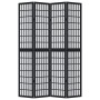 Biombo separador de 4 paneles madera maciza Paulownia negro