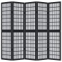 Biombo separador de 5 paneles madera maciza Paulownia negro