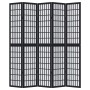 Biombo separador de 5 paneles madera maciza Paulownia negro