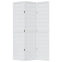 Biombo separador de 3 paneles madera maciza Paulownia blanco