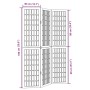 Biombo separador de 3 paneles madera maciza Paulownia blanco