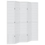 Biombo separador de 5 paneles madera maciza Paulownia blanco